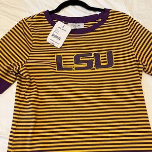 LSU Striped Purple and Gold Tshirt Emerson Street